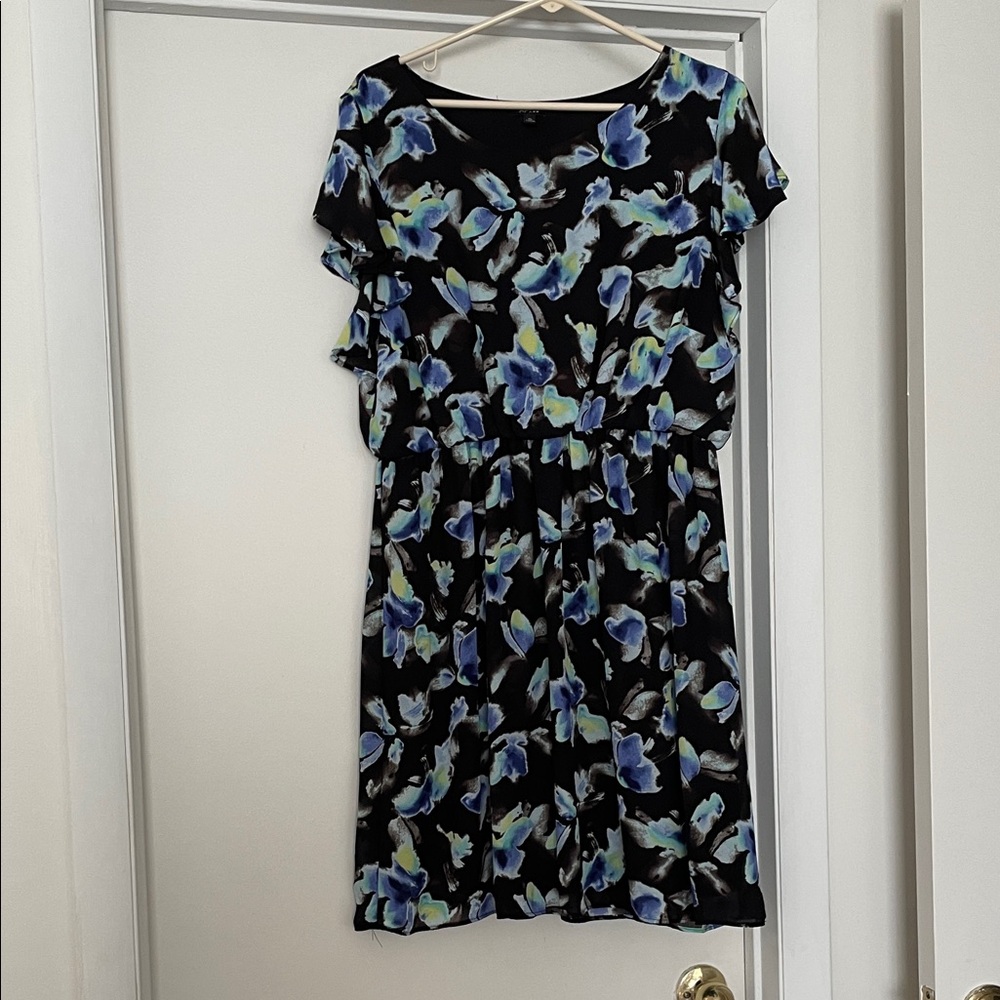 Apt. 9 Black and Blue Floral Mini Dress